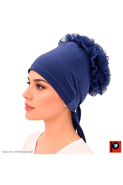 PAKER GİYİM Women's Ruffled Non-Slip Hijab Bun Bonnet