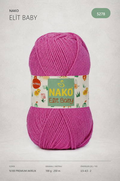 NAKO N.ako Elit Baby Anti Pilling Tüylenmeyen Bebek Ipi 5278 Çöl Gülü