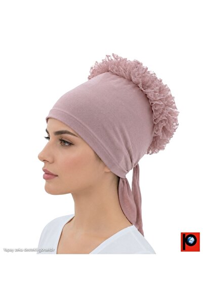 PAKER GİYİM Women's Ruffled Non-Slip Hijab Bun Bonnet