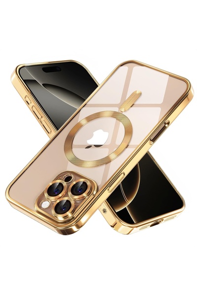 Techsuit Husă pentru iPhone 16 Pro, Lux Crystal MagSafe, argintiu - auriu