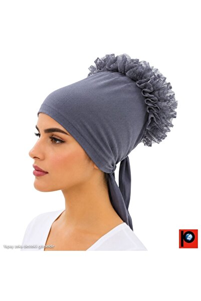 PAKER GİYİM Women's Smoked Frilly Non-Slip Hijab Bun Bonnet