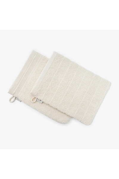 Ecocotton Prosop Prosop de baie 100% bumbac Bucle Set de 2 Cremă cu chenar cu...