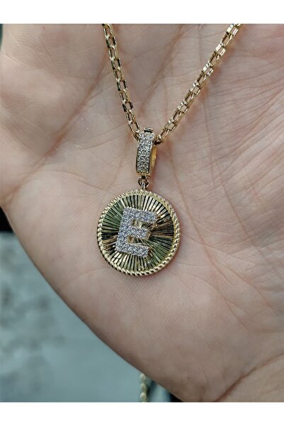 Berr Diamond 14 AYAR ALTIN CHARM '' E '' HARFİ KOLYE