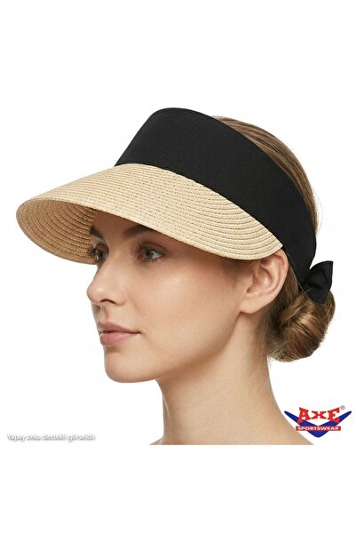 AXE SPORTSWEAR Casual Beach Tennis Hat - Foldable Straw Visor with Back and V...