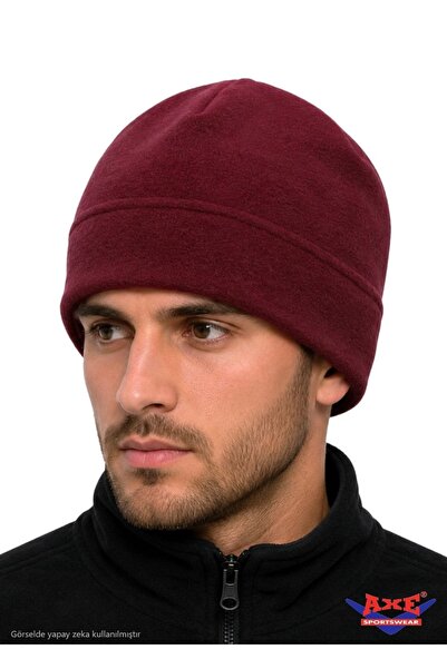 AXE SPORTSWEAR Unisex Claret Red Winter Soft Textured Fleece Beanie