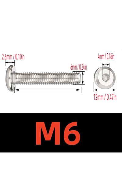 Choice21 10mm M6-10Pcs SS A2 M4 M5 M6 Allen Head Screws Rivet 304 Stainless S...