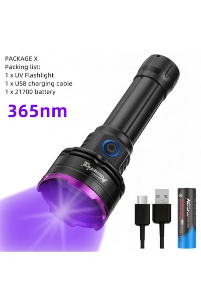 Choice 21700 365nm 3 Led 30W 365nm/395nm UV Flashlight High Power Ultraviolet...