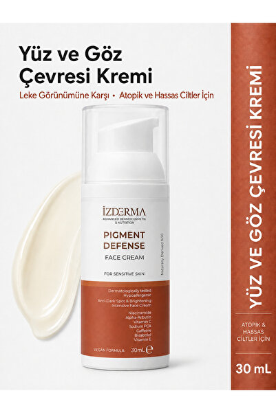 izderma Pigment Defense Yüz ve Göz Çevresi Kremi Hassas Ciltler İçin Vegan 30 ml