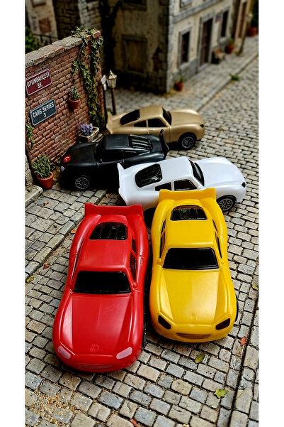OYUNCAKSAHİLİ Oyuncak Araba Set Cars Kırılmaz Şehir Arabaları 4 Adet Şimşek A...