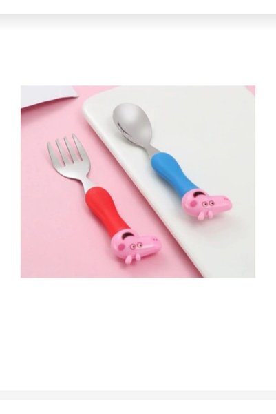 PEPİKON Peppa Pig Spoon and Fork Set