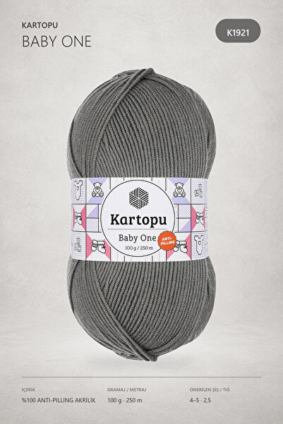 Kartopu Baby One Non-Pilling Baby Hand Knitting Yarn Charcoal Gray K1921