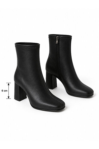 CRAFT MODA Heeled Stretch Ankle Boots Side Zipper