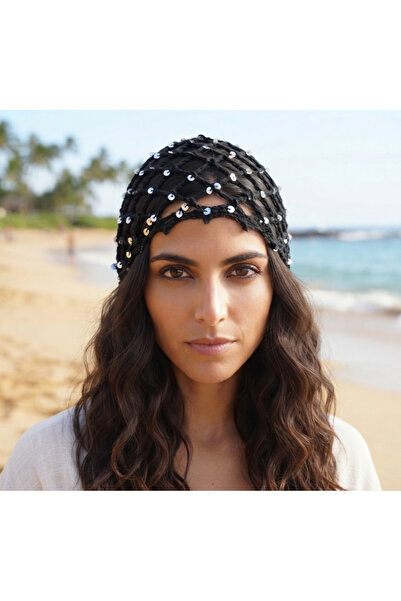 destini Trend of the Year Sequin Mesh Beanie Sequin Beanie Nature Cotton Sequin