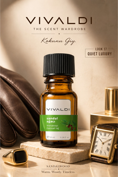 Vivaldi Home Sandal Ağacı Esansiyel Yağ 10 ml Yoğun & Odunsu Koku Aromaterapi...