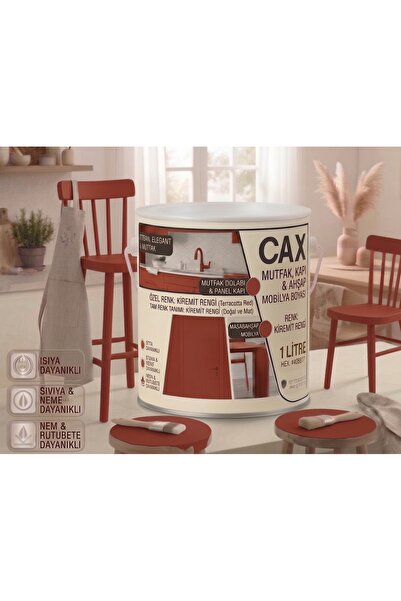 caxcolors CAX Mutfak Dolabı Kapı ve Mobilya Boyası Su Bazlı Ahşap Boyası Mat ...