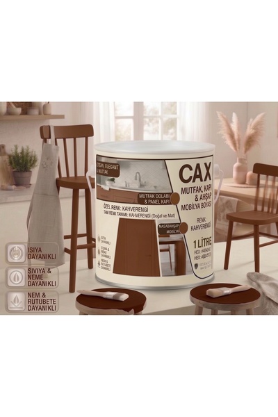caxcolors CAX Mutfak Dolabı Kapı ve Mobilya Boyası Su Bazlı Ahşap Boyası Mat ...