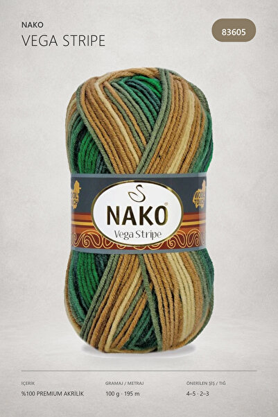 NAKO Vega Stripe Ebruli Örgü İpi 83605