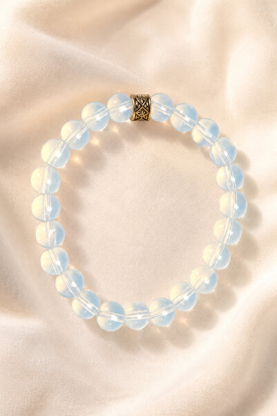 ESK KEHRİBAR Macrame Bracelet - Moon Stone Adjustable Size