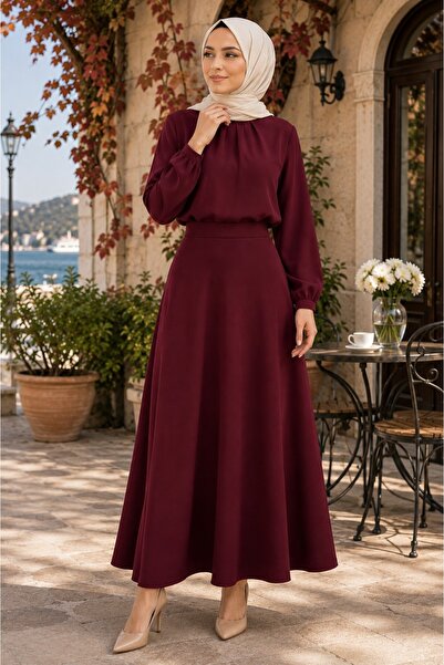 Starlight Women's Knitted Scuba Crepe Hijab and Casual Skirt Length: 94-95cm