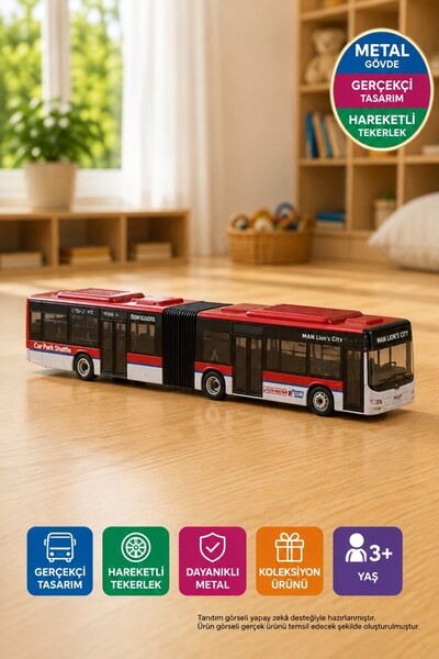 TOYFEST Majorette Man Lion's City Red White Metal Toy Bellows City Bus 20 cm