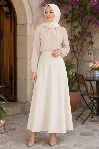 Starlight Women's Knitted Scuba Crepe Hijab and Casual Skirt Length: 94-95cm