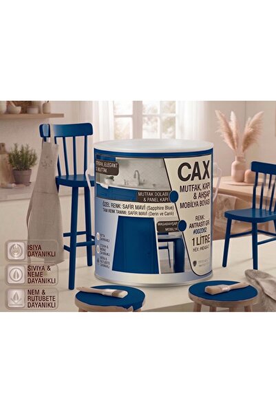 caxcolors CAX Mutfak Dolabı Kapı ve Mobilya Boyası Su Bazlı Ahşap Boyası Mat ...