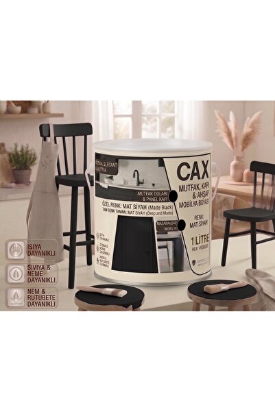 caxcolors CAX Mutfak Dolabı Kapı ve Mobilya Boyası Su Bazlı Ahşap Boyası Mat ...