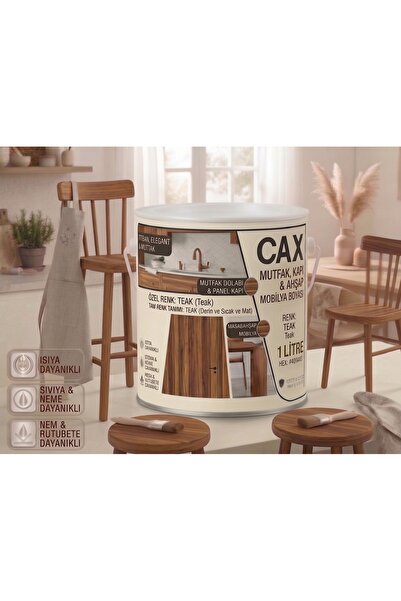 caxcolors CAX Mutfak Dolabı Kapı ve Mobilya Boyası Su Bazlı Ahşap Boyası Mat ...