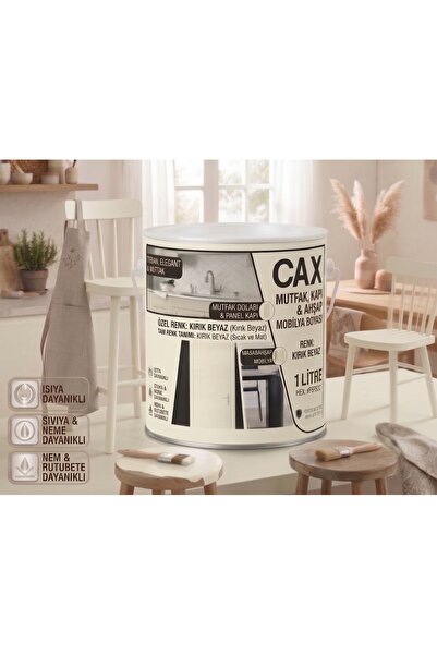 caxcolors CAX Mutfak Dolabı Kapı ve Mobilya Boyası Su Bazlı Ahşap Boyası Mat ...
