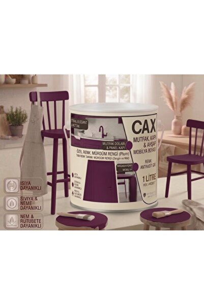 caxcolors CAX Mutfak Dolabı Kapı ve Mobilya Boyası Su Bazlı Ahşap Boyası Mat ...