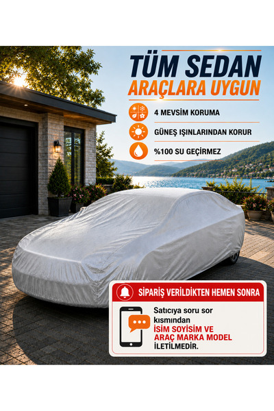 COCEM Tüm Sedan Araçlar Ile Uyumlu Lüks Araba Brandası Miflonlu Branda Oto Ça...