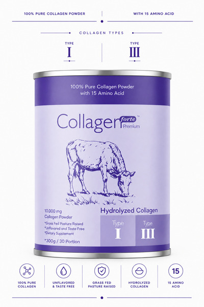 Collagen Forte Platinum Collagen Powder %100 Saf, Doğal Çift Hidrolize Kolaje...