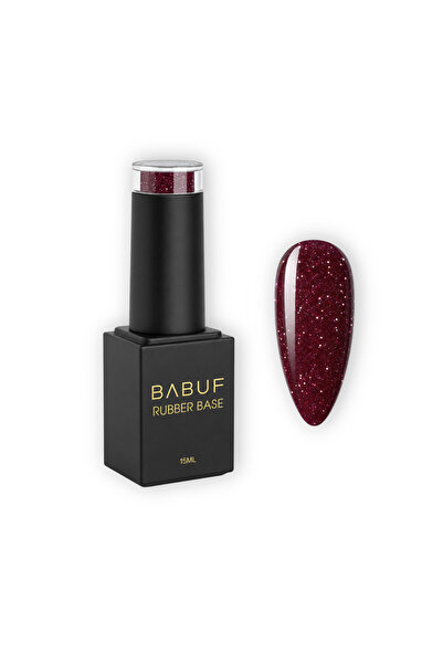 BABUF Bază Rubber Glitter Drama Queen RBG19, autonivelantă, 15ml
