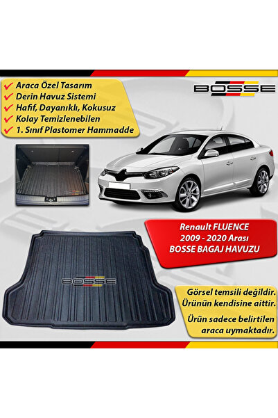 BOSSE Renault Fluence Sedan Bagaj Havuzu 2009 Sonrası Araca Özel 3D Bagaj Havuzu