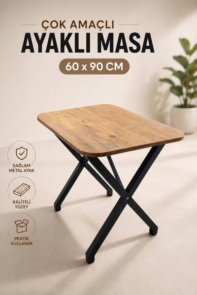 BAMBEDS MOBİLYA 60x90 X Ayak Masa Balkon Masası Ders Çalışma Masası
