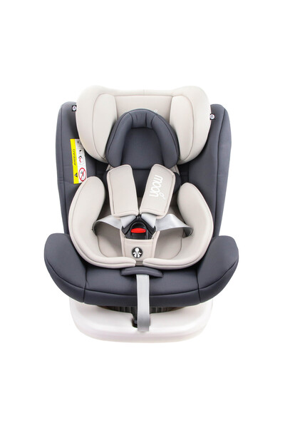 Moon مقعد سيارة دوار 360 درجة مع نظام ISOFIX، المجموعة 0+/1/2/3 - رمادي - MNN...