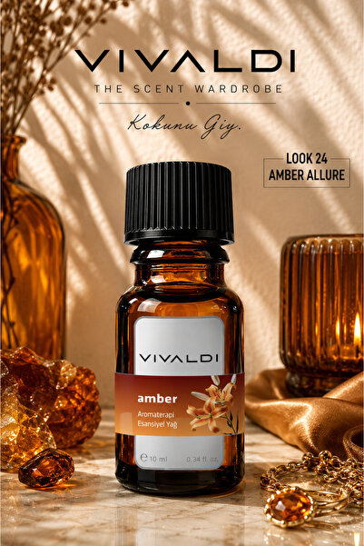 Vivaldi Home Amber Esansiyel Yağ 10 ml,Doğal Uçucu Yağ,Aromaterapi, Buhurdanl...
