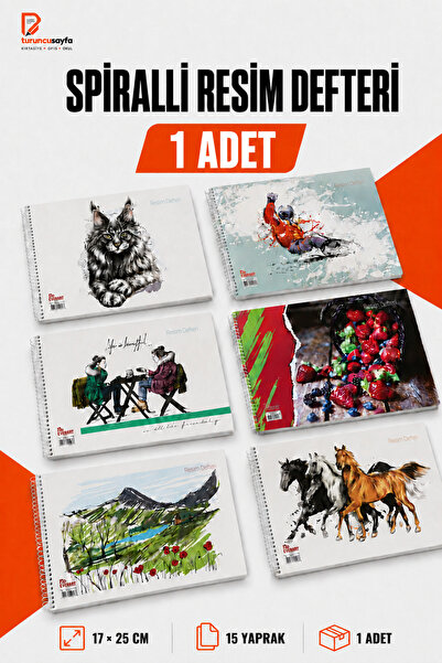 everart Resim Defteri Spiralli Karton Kapak 17x25 Cm 15 Yaprak 1 adet