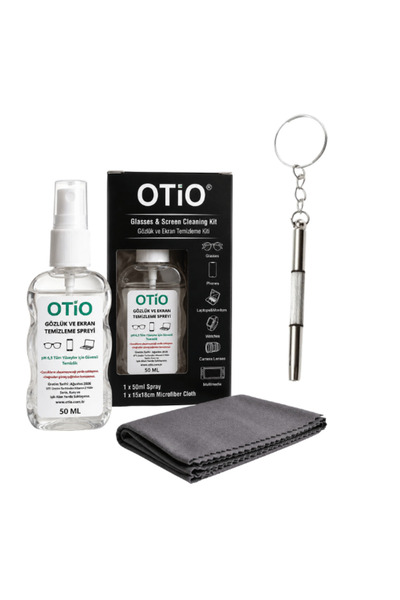 otio Gözlük Bakım Seti, 30 Ml Temizleme Spreyi 15x18 cm Mikrofiber Bez 3 Başl...