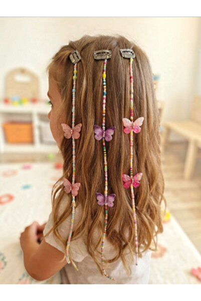 ELAS HOME Girl's Butterfly and Bead Hair Clip 1 Piece