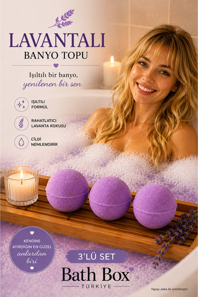 bath box Bathbox 3'lü Banyo Topu Ve Nem Bombası Jakuzi Küvet Manikür Topu Set...