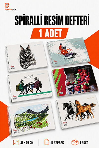 everart Resim Defteri Spiralli Karton Kapak 25x35 Cm 15 Yaprak 1 adet
