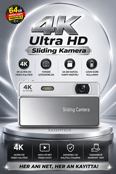 KAZEMTECH 4K Dijital Sliding Resim Video Kamera Kızaklı Lens Koruma Kapaklı 6...