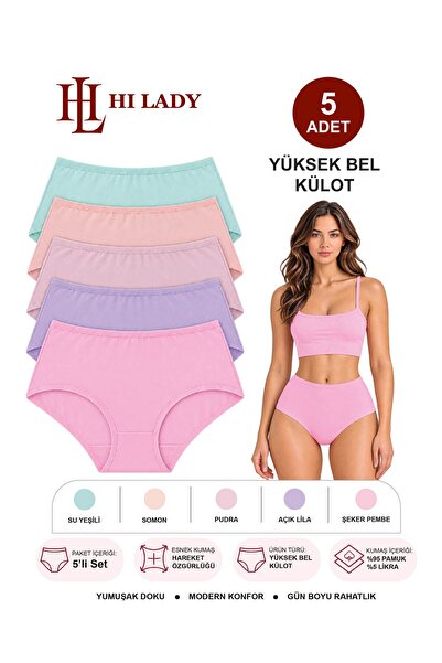 Hilady Dámské kalhotky Lycra Strečová bavlněná tkanina Kalhotky s vysokým pas...