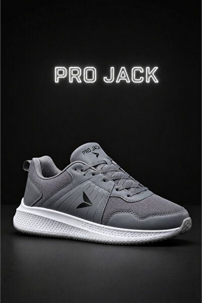 PRO JACK Füme Siyah Bağcıklı Unisex Günlük Hafif Yürüyüş Spor Ayakkabısı - 9688