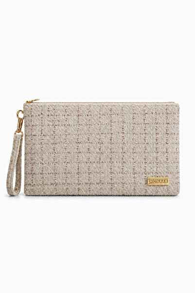 MONAAR Simli Parıltılı Tüvit Clutch Portföy Çanta Tablet Uyumlu