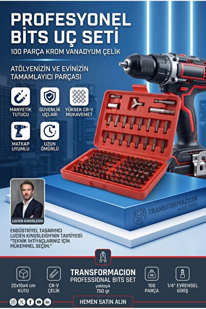 Transformacion 100 Parça Profesyonel Bits Uç Seti Krom Vanadyum Çelik Özel Gü...