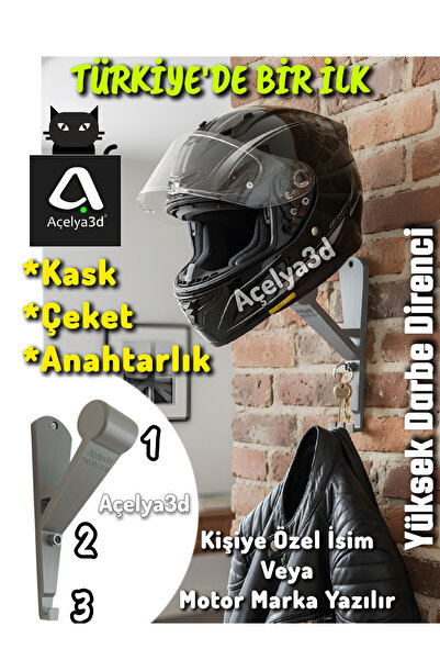 Genel Markalar Motor Kask Duvar Askılık Tutucu Askılığı Aparat Askı Montaj As...