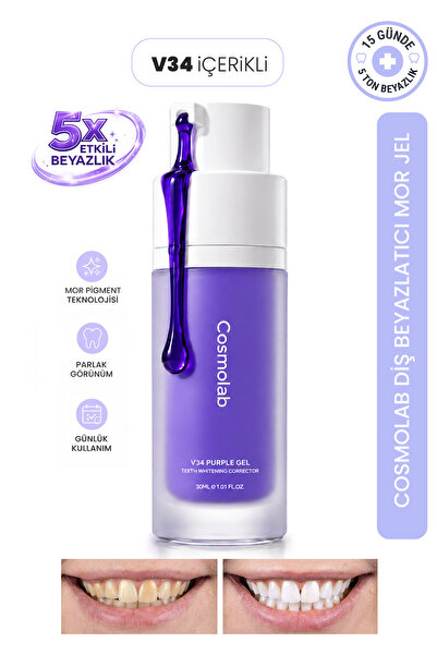 kozmolab V34 Diş Beyazlatıcı Mor Jel 30 ML