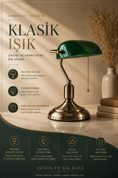 knoffer will dich nur... Bankers Masa Lambası – Dinamik Oynar Başlık, Sağlam ...